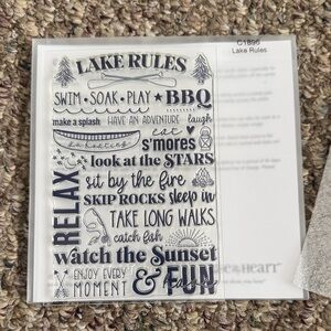 Lake Rules Home Design Stamp